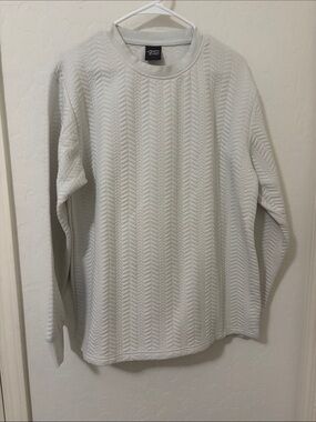 Original Deluxe White Quilted Chevron Crewneck